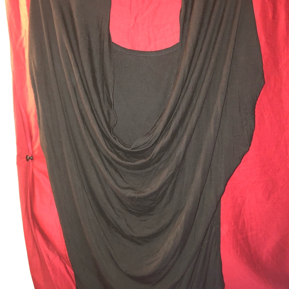 Elegant black shirt with scoop back